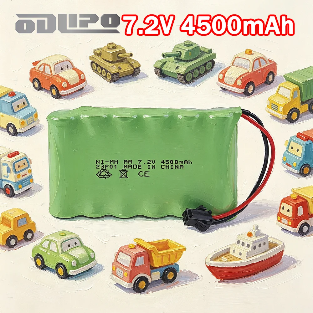 Brand New 4500mAh Rechargeable 7.2V NiMH AA Battery, 7.2V Batteries Pack, For Rc toys Cars Tanks Truck Robots Rc Boat