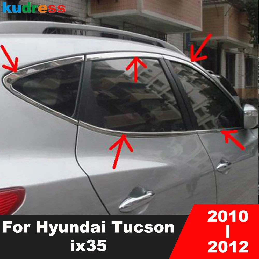 

For Hyundai Tucson ix35 2010 2011 2012 Stainless Steel Car Window Frame Sill Trim Molding Garnish Strips Sticker Accessories