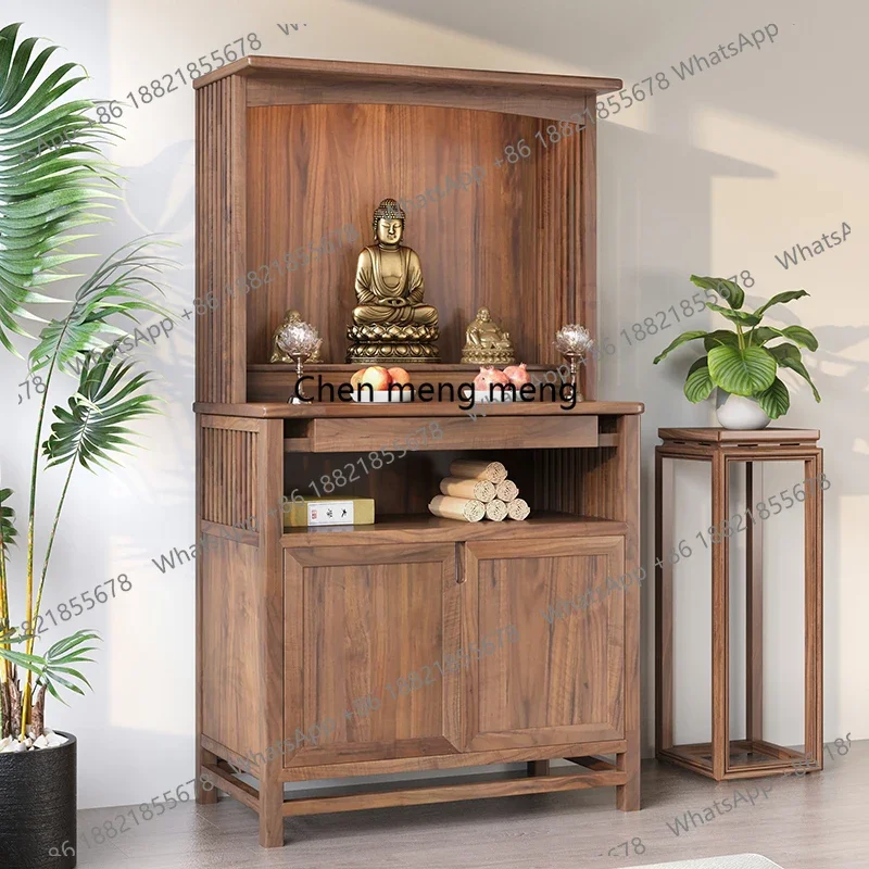 

Z136 North American Black Walnut New Chinese Style Altar Table Guanyin Bodhisattva Home Modern God of Wealth Cabinet