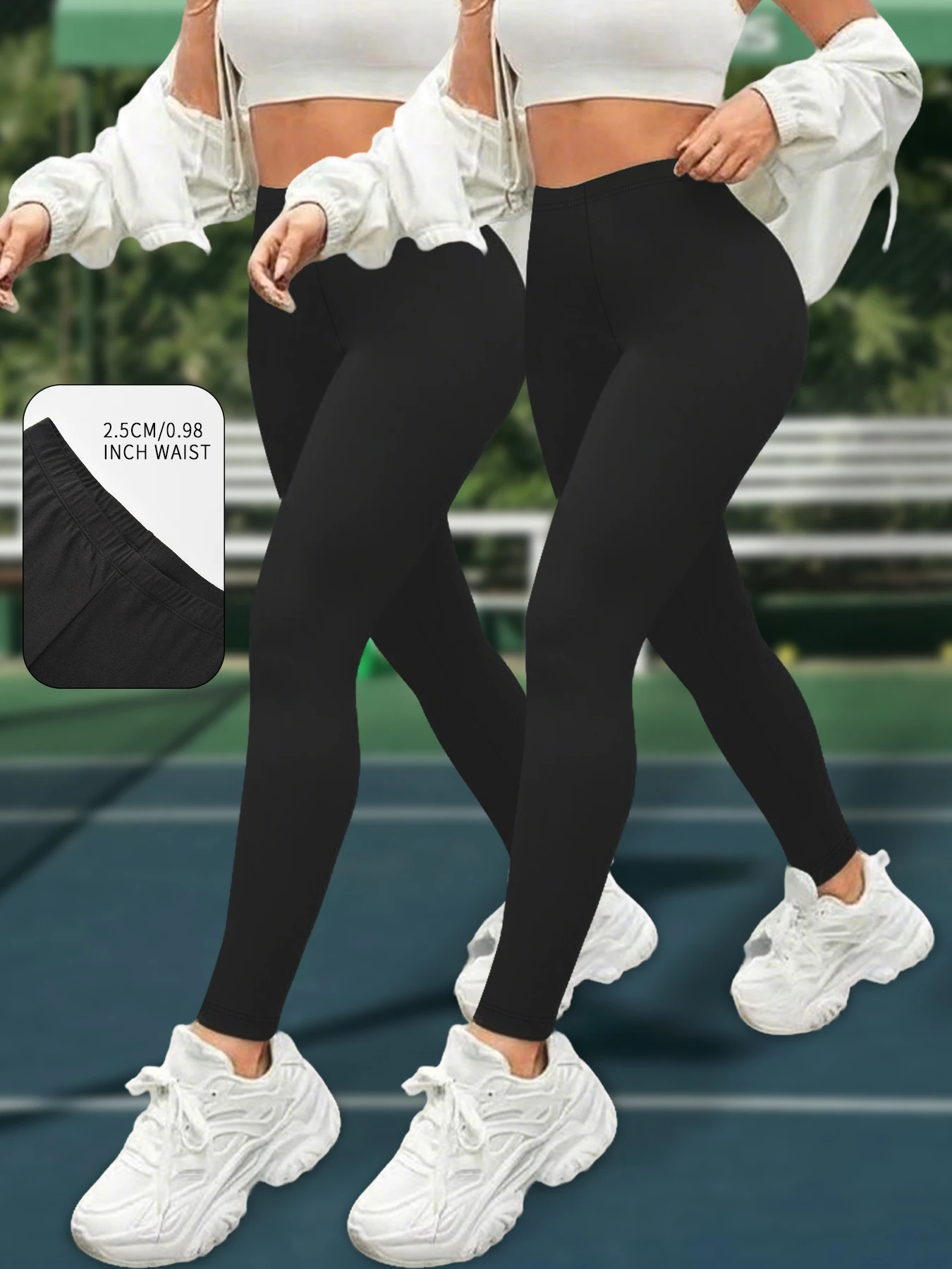 

2 pack Low Rise Super Soft Leggings for Women - High Elasticity Tights for Yoga Running Workout Casual Wear