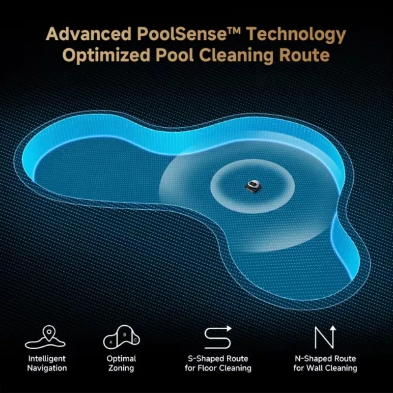 Deep-Cleaning Cordless Pool Vacuum Robot Smart Navigation Wall Climbing Precision Zone Cleaning Poolside Parking