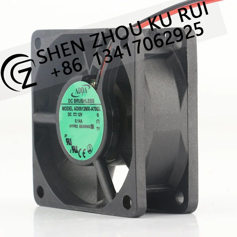 Original ADDA 5V 24V 48V DC 12V 0.14A AC EC 6025 60X60X25MM 6CM 2-wire inverter chassis Super quiet AD0612MS-A70GL cooling fan