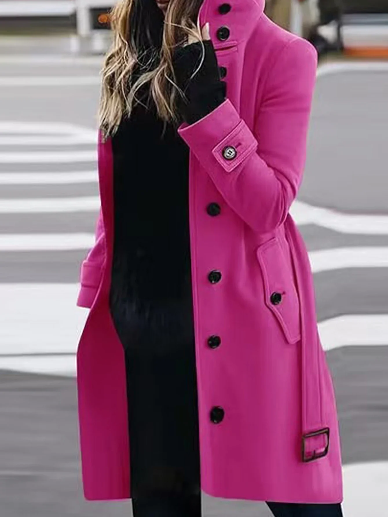 

Women's Coats Winter Fashion Comfortable Casual 2025 Plain Edgy High Neck Long Sleeve Street Daily Jackets