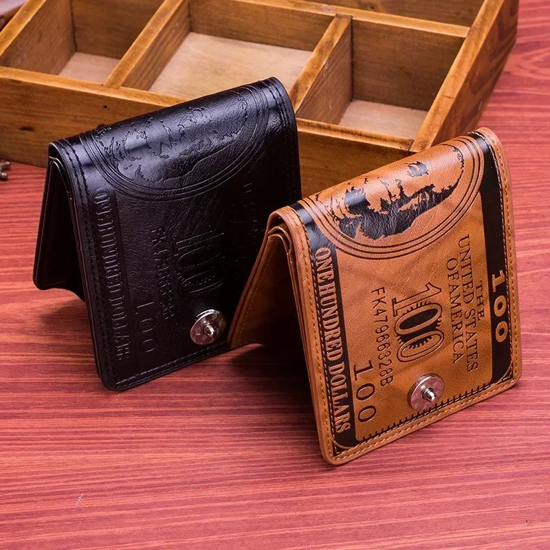 Men’s Wallets with 100 US Dollar Pattern: Stylish and Practical Leather Wallet for Men