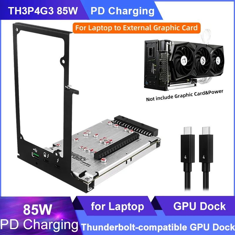 TH3P4G3 85W PD, kompatybilna z piorunami stacja dokująca GPU do notebooka na zewnętrzną kartę graficzną 40 gb/s do okien macbooków