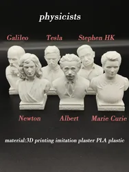 Newton, Galileo, Nikola T, Marie Curie, Stephen Hk, Albert scientist ornaments, statues, decorative plastic models