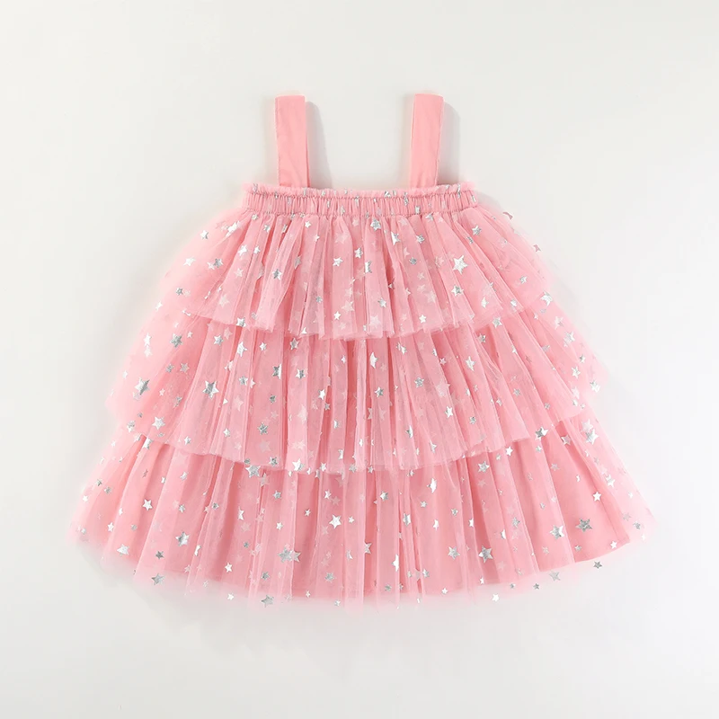 Robe de princesse en maille et Tulle pour petites filles, sans manches, superposée, cœur, robe de soirée trapèze avec boule, pour la saint-valentin