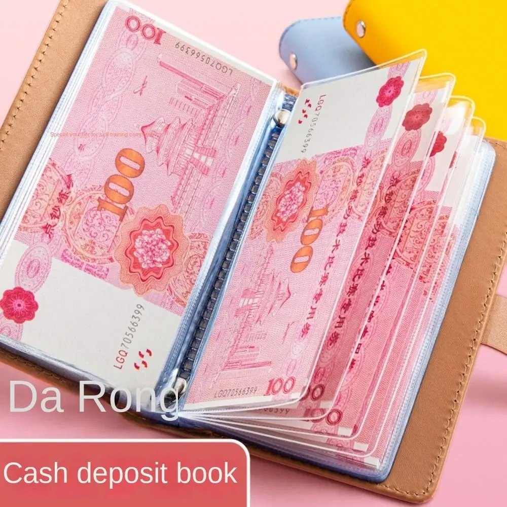 Save Money 100 Envelopes Money Saving Challeng PU Waterproof Savings Challenges Book Large Capacity Reusable