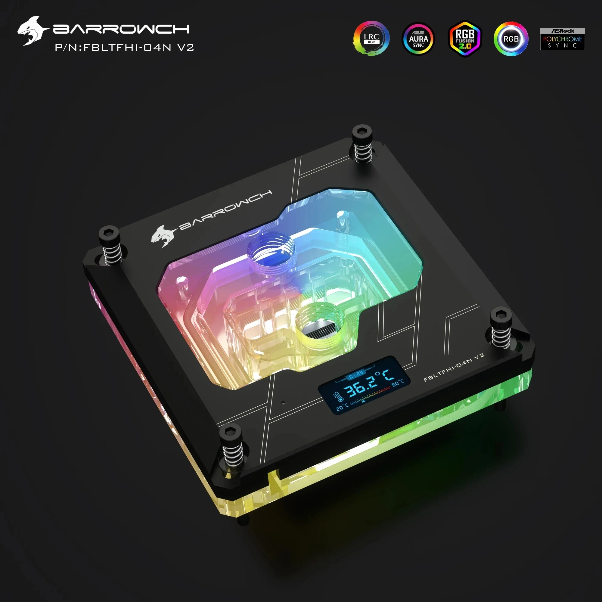 Imagem -05 - Barrowch Cpu Water Block Cabeçalho na Placa-mãe Compatível com Intel Lga1150 1151 1200 1700 2011 X99 Luz Rgb 5v Gnd 3pin