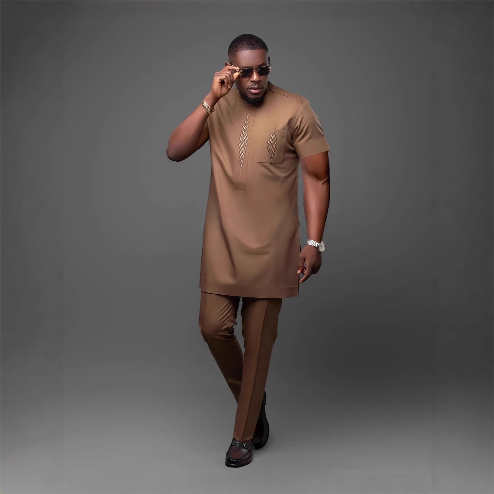 2 pieces kaftan outfits traditional office wear dress set fashion african dresses clothes for men dashiki africa clothing 2025