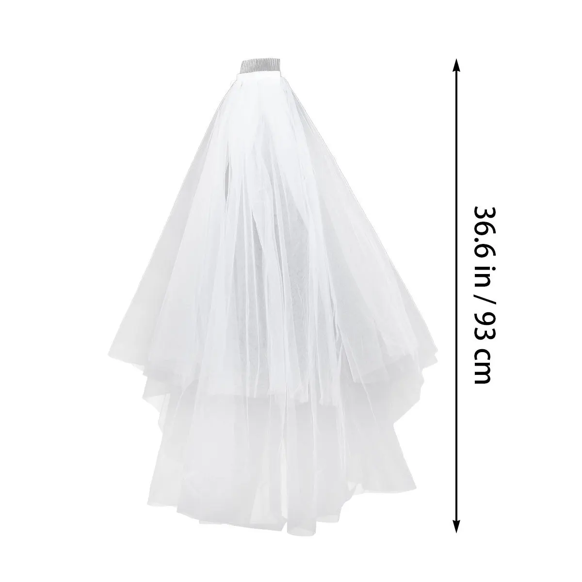 White Multilayer Bridal Veil Elegant Gauze Wedding Veil for Bride with Comb Comfortable Hair Accessory Bridal Veils