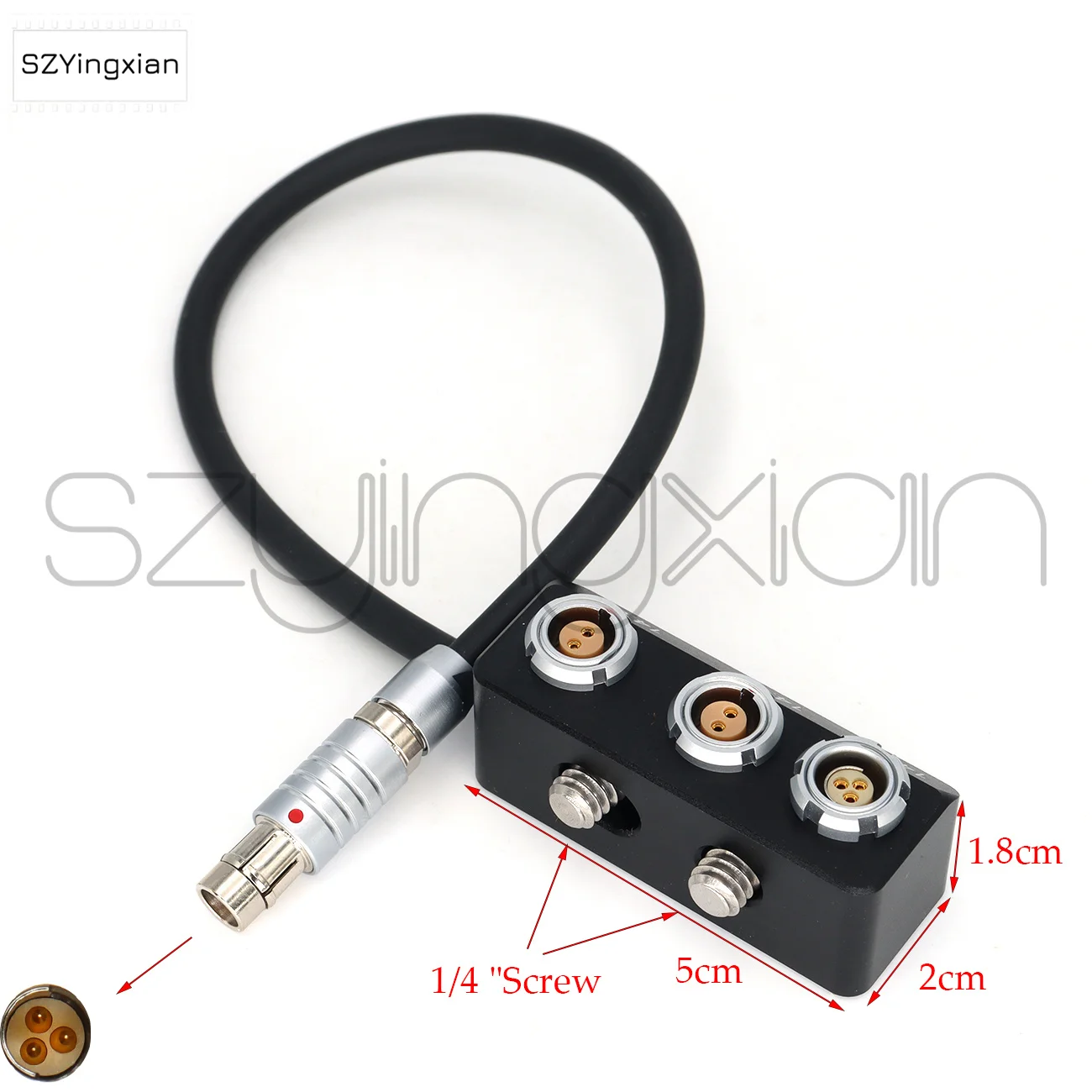 RED/ARRI/SONY Camera RS 3-pin to 2x0B 2Pin Female+RS 3Pin Female Power Distributor, RS 3Pin Extension Cable Supports Start/Stop
