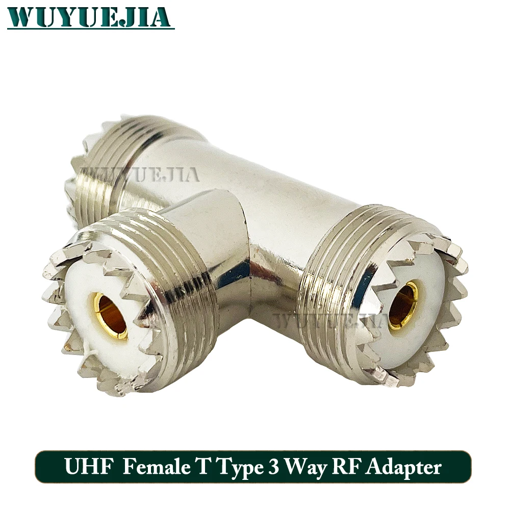 1/2/5 Pcs/Lot SO239 UHF Female Jack RF Adapter SL16 UHF Female Tee Type 3 Way Coaxial Connector 50 ohm Nickel Plating Brass