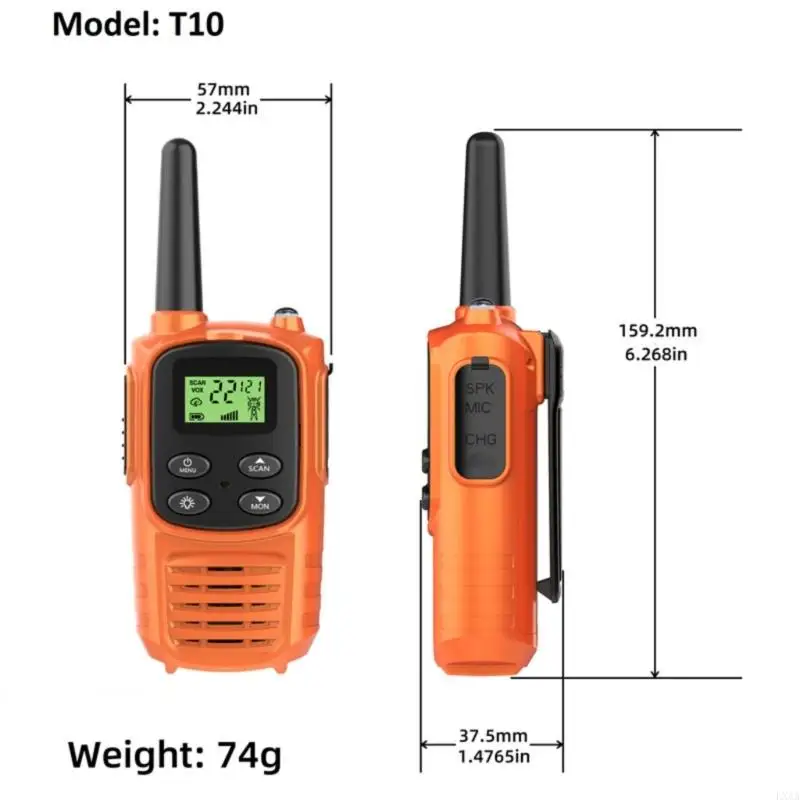 LXAA 2PCS 2つの道路ラジオABSウォーキー1200mah liionバッテリーとVox Hands Frees Feature for Autdoor使用機能