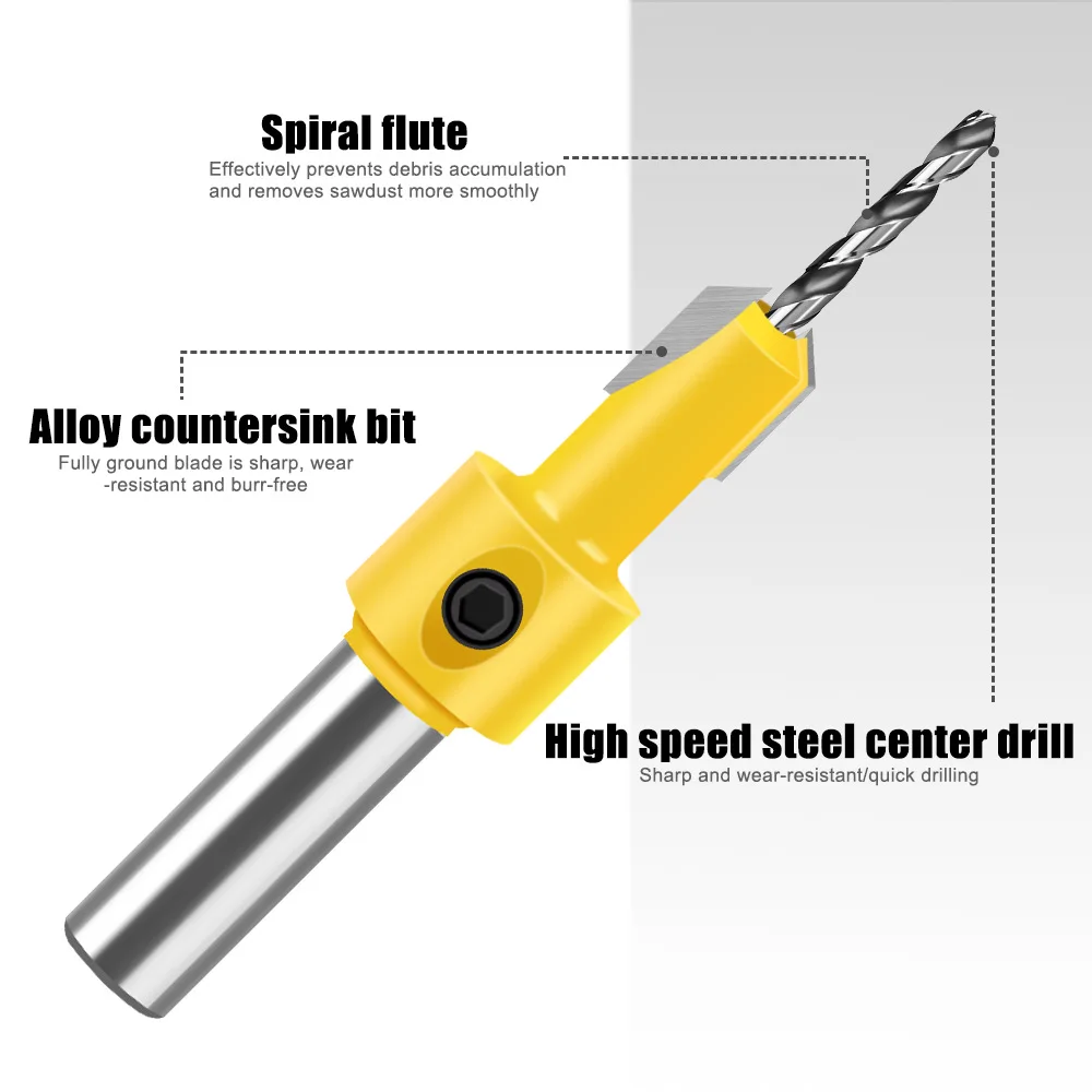 1 Pc 8mm 12mm Woodworking Countersink Drill Perforator Alloy Head Hole Drill Wood Screw Mounting Step Drill Bit