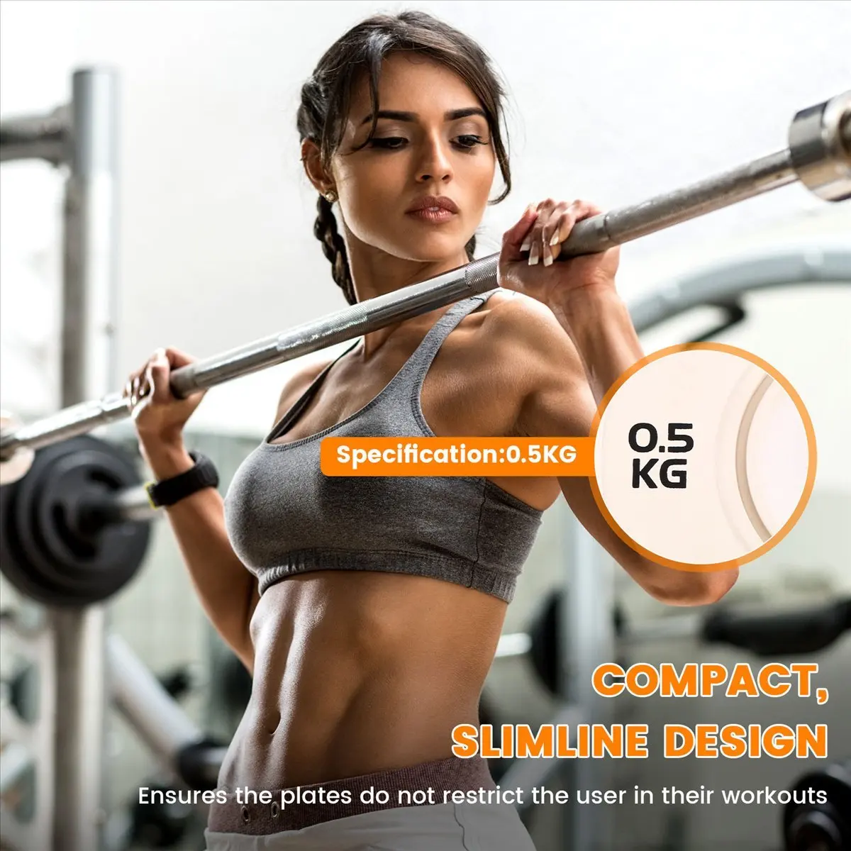 Gym Micro-Type Plates Dumbbell Weight Plate Rubber Fractional Weight Plates Add-on Aperture 50.4mm 0.5KG-A10G