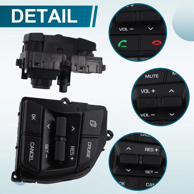 

A21F-Multifunction Steering Wheel Audio Bluetooth Control Switch Cruise Button For Hyundai Sonata LF 2016-2018