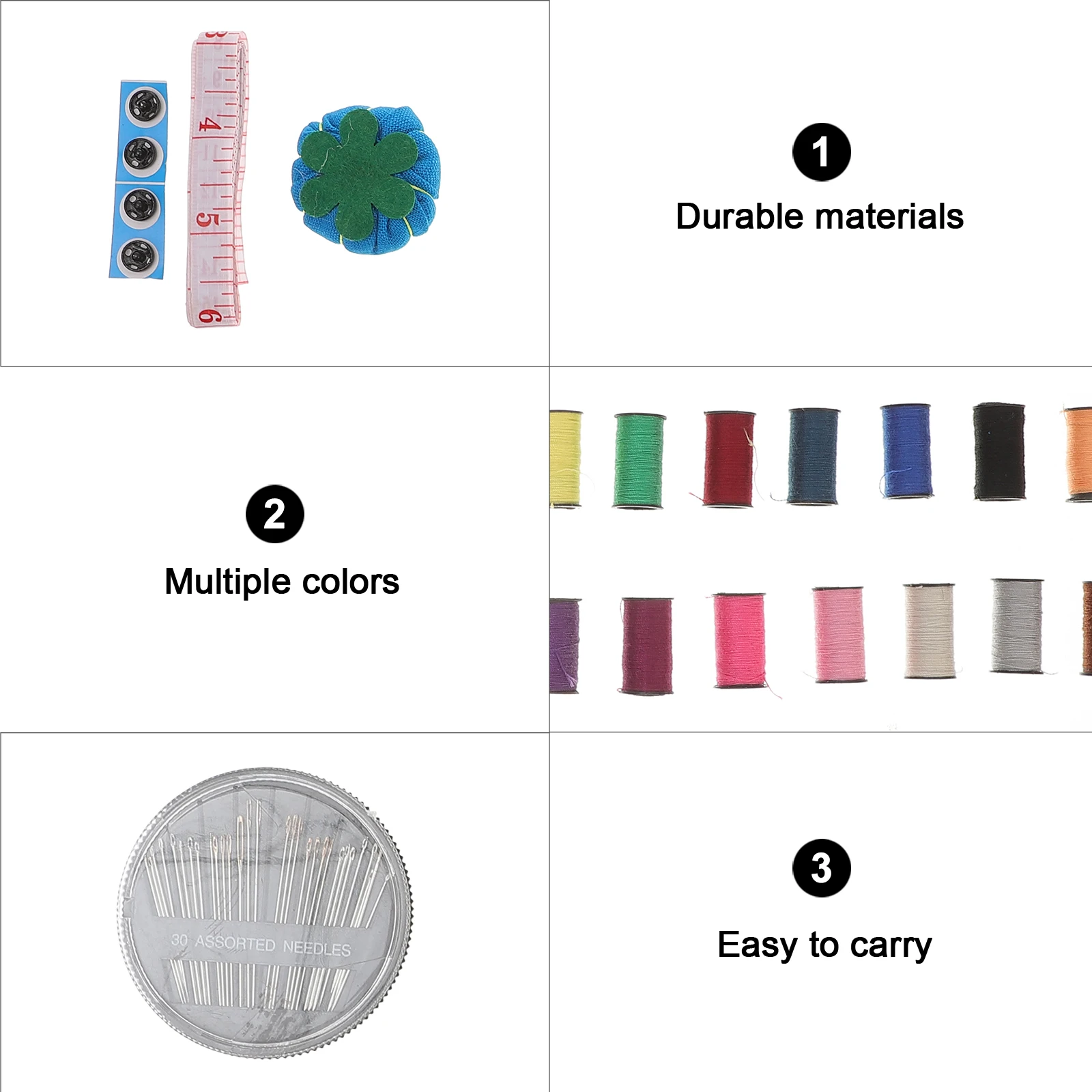 

1 Set Durable Lightweight Portable Sewing Kit With Storage Box For Clothes Crafts Decoration Complete Sewing Accessories Needle
