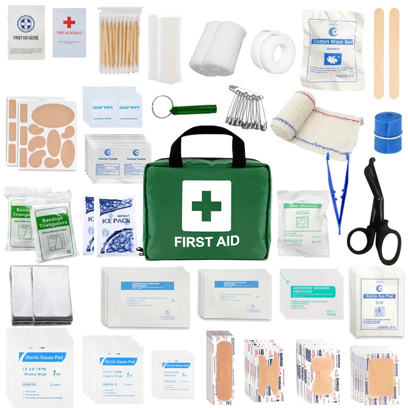 مجموعة طبية محمولة متعددة الأغراض، مثالية للسفر والمنزل والمكتب والمركبات والتخييم وأماكن العمل وفي الهواء الطلق #1