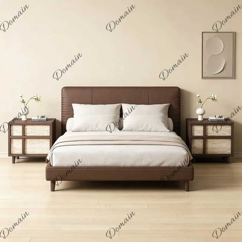 80 N 2026 New Solid Wood Bedside Table Nightstand Luxury Creative Vintage Style with Bone Inlay Line