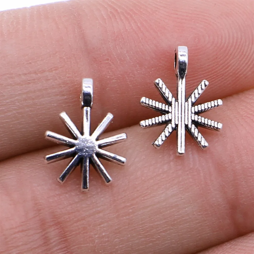WYSIWYG 20pcs 10x13mm 2 Colors Antique Silver Color KC Gold Color Snowflake Charms For DIY Jewelry Making view 2