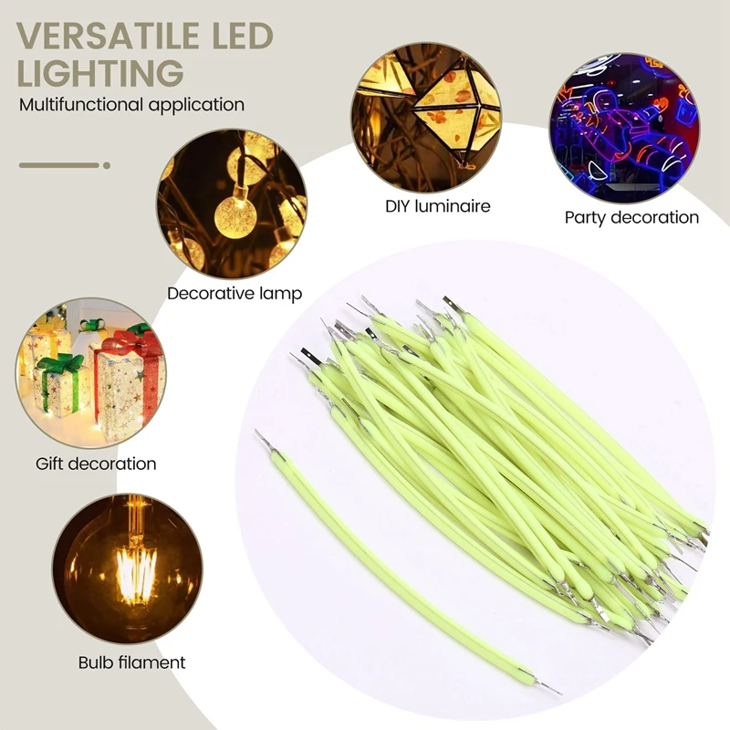 30PCS 3V Ultra Slim LED Flexible Filament 60Mm Retro Bulb Parts LED Diode Lighting Filament