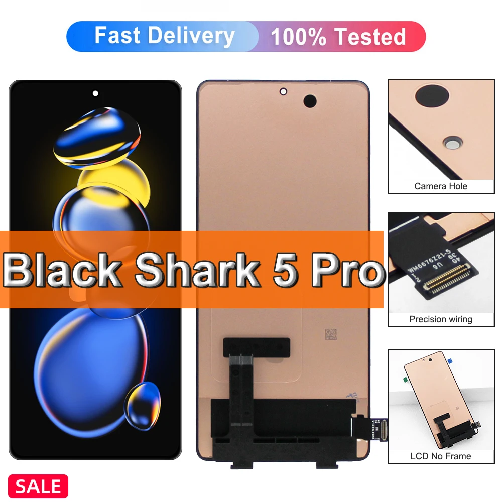 

AMOLED для XIAOMI black shark 5 pro ЖК-дисплей, дигитайзер сенсорного экрана в сборе, замена BlackShark 5 pro, экран дисплея