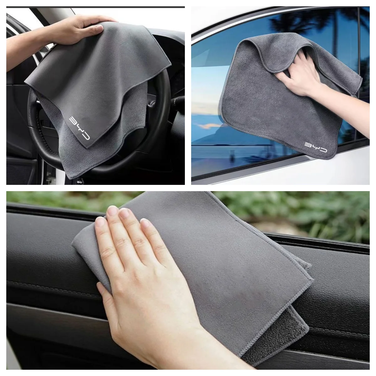 Water‑absorbent Car Wash Cleaning Towel Cloth For BYD Atto3 Yuan Plus Song Plus Han Tang Seagull Dolphin Lint‑free Vehicle Inter