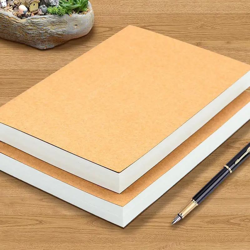 400 Pages of College Students A5 Ultra-thick Blank Notebook Draft Paper Kraft Paper Blank Book Soft-faced Post Draft Paper