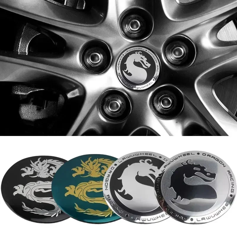 

56mm Dragon Car Wheel Center Cap Sticker Hubcaps Badge for Tesla VW MINI Peugeot Volvo Geely Infiniti KIA Nissan Hyundai Jeep