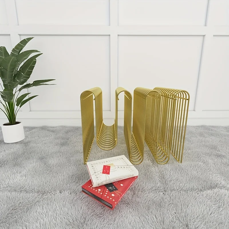 Nordic Metal Magazine Rack Creative Sofa Side Table with Storage Multi-functional Organizer Holder