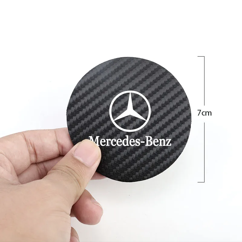 2Pcs Car Coasters Water Cup Mats Waterproof Slot Pads For Mercedes Benz AMG Smart W205 C300 W203 W206 W108 W124 W126 W140 W168