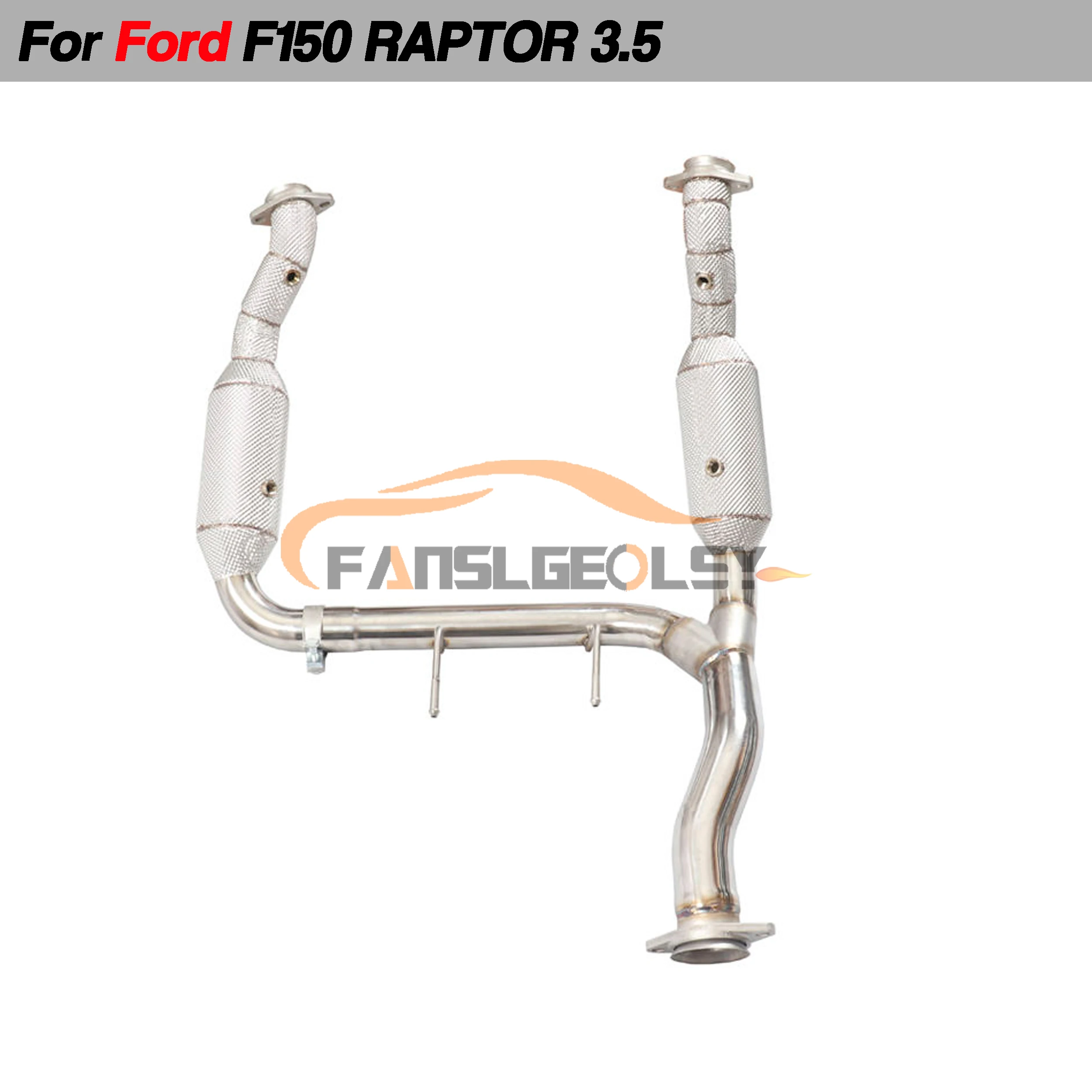 For Ford F150 Raptor 3.5T Stainless Performance Downpipe Exhaust System With Heat shield and catalytic converter Headers