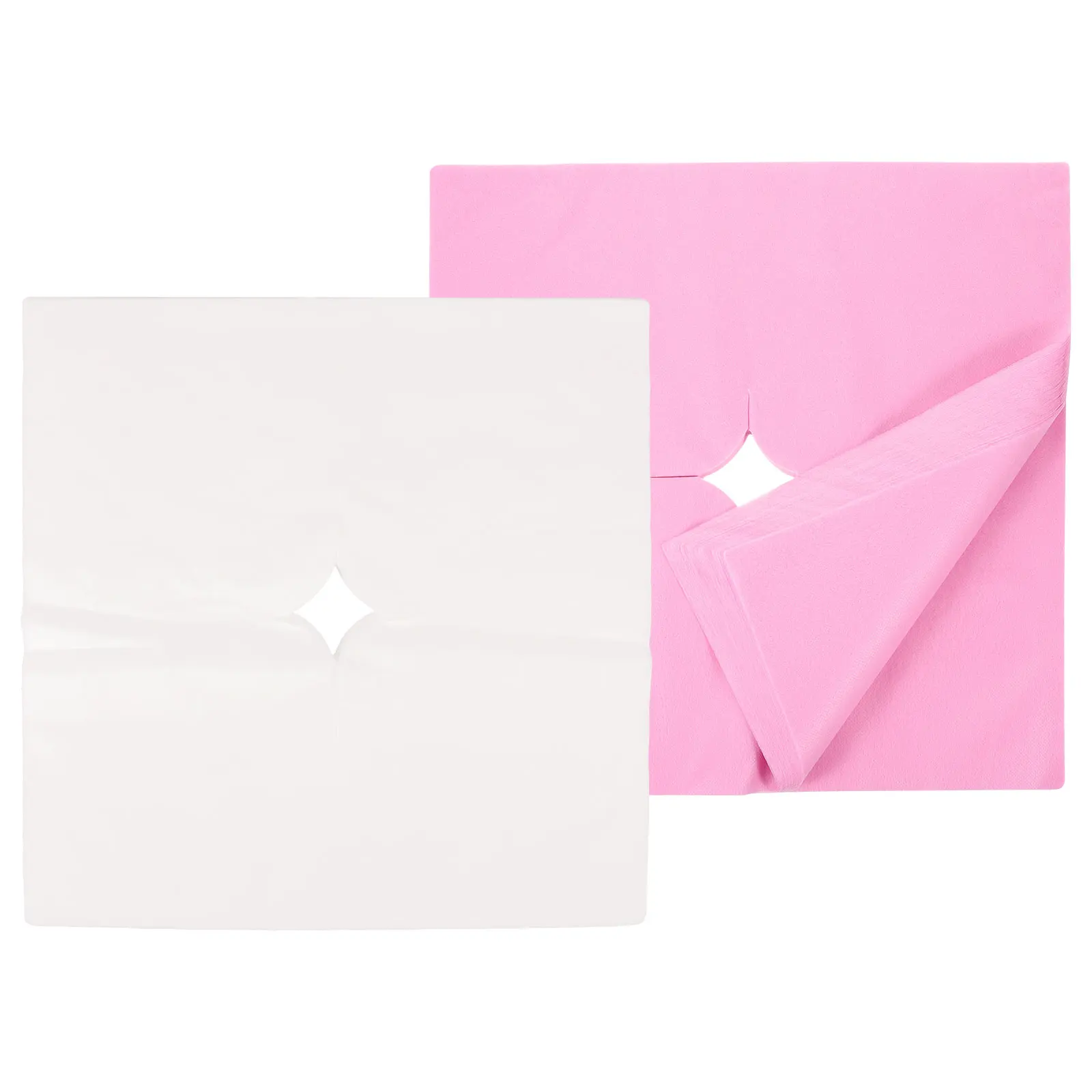 

200Pcs Disposable Face Massage Pads Cradle Covers Pink White Breathable Headrest Cushions Beauty Salon Accessories