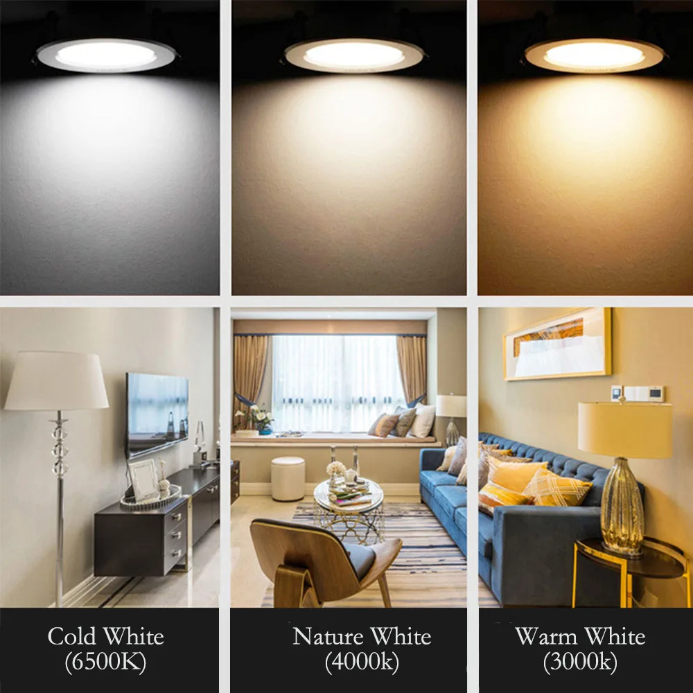 6/8/12pcs Led Downlight 3W DC12V Ceiling Lamp Recessed Down Light Round Led Panel Light Black White Silver Dimmable Spotlight