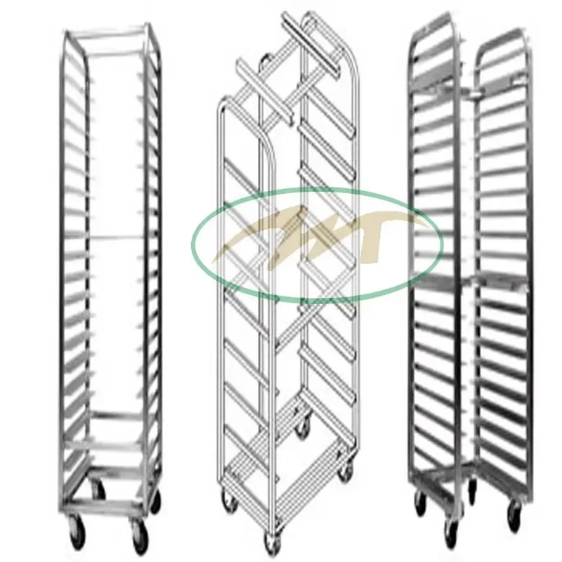 Stainless Steel Pizza Rack Customizable Mobile Cart for Commercial Kitchen Storage Heavy Duty Rolling Shelf with Wheels