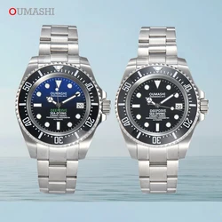 OUMASHI 44mm men's watch NH35 movement sterile luminous dial stainless steel case sapphire crystal waterproof 10ATM Watch