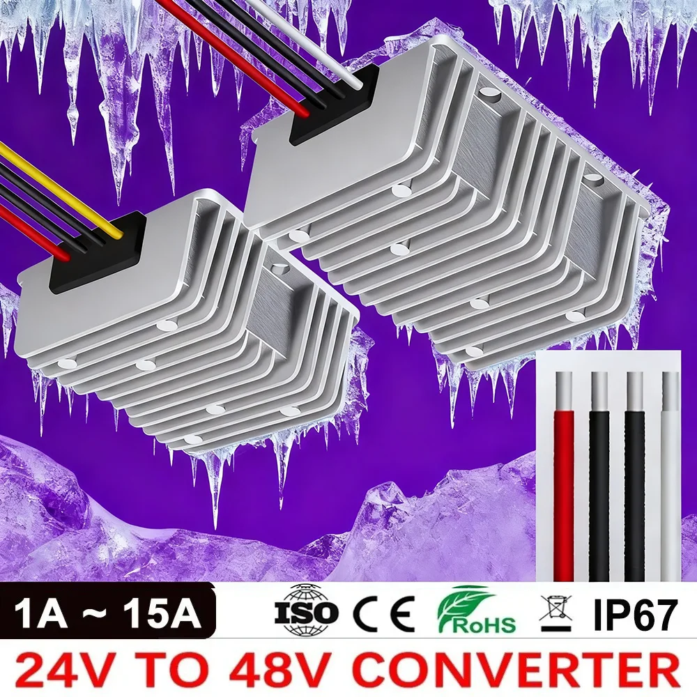 24V to 48V 15A 3A 5A 10A Booster Transformer Voltage Regulator Step-up 24 Volt to 48 Volt  DC DC Power Converter for Cars