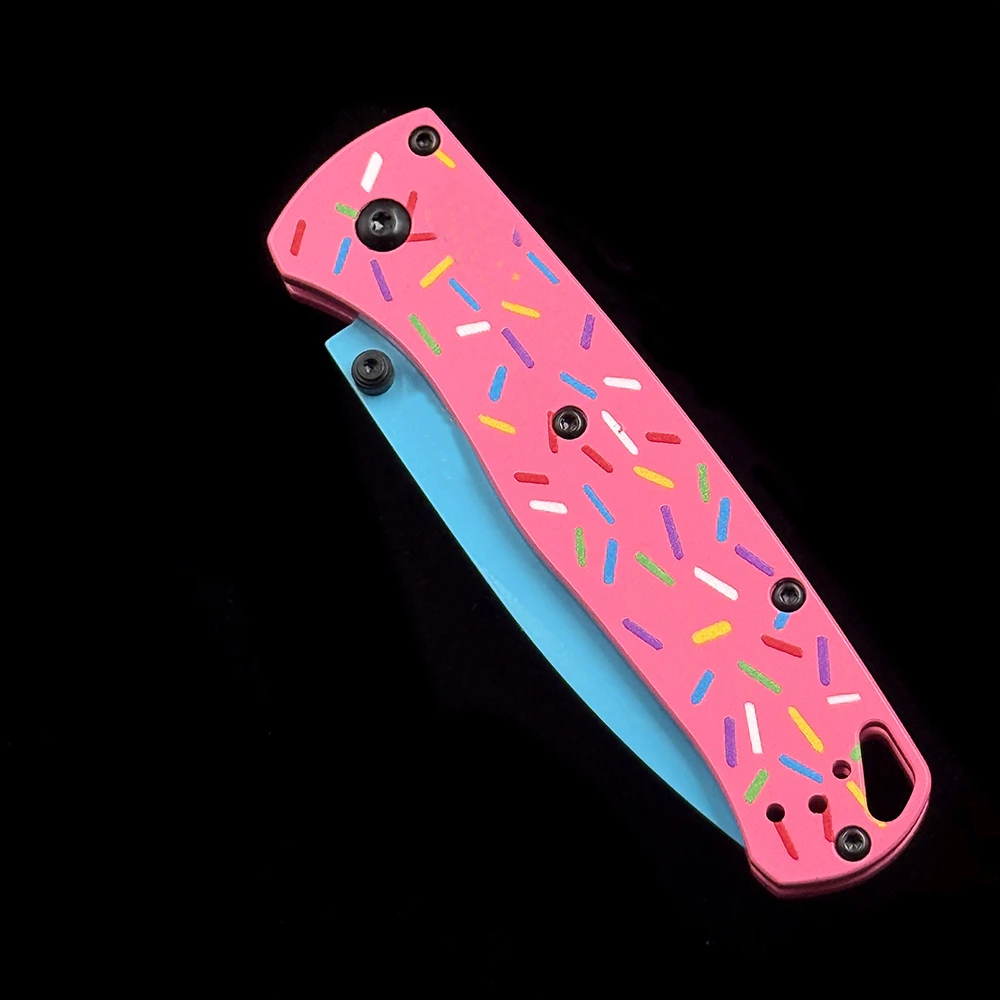 BM 535 Bugout Donut Faca dobrável com rolamento de alumínio rosa