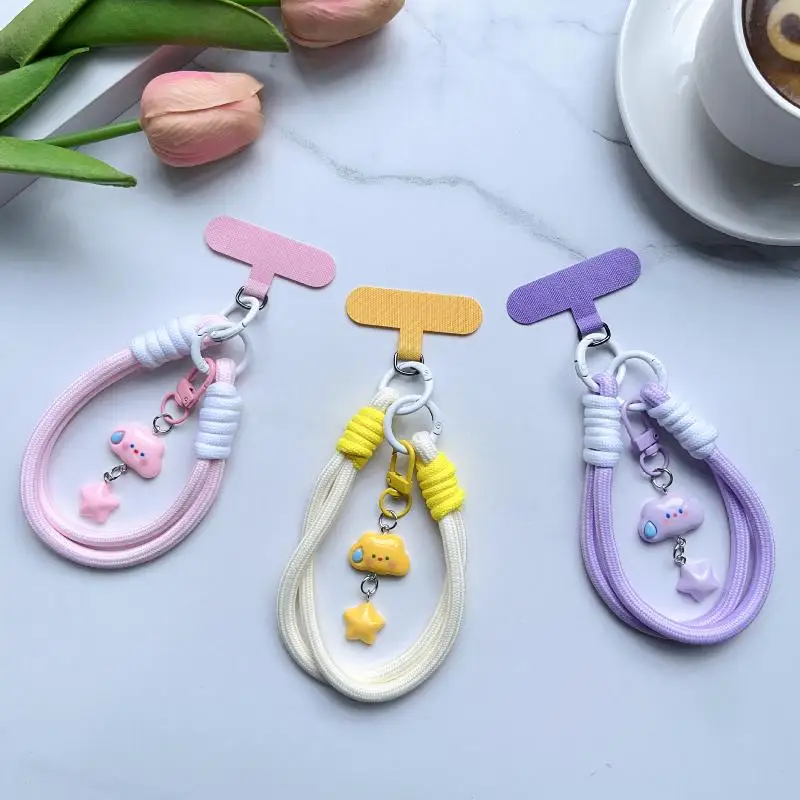 *1 Piece Camera Package Lanyard Fashion Cloud Cell Phone Lanyard Keychain Handmade Bowl Rope Cell Phone Cases Pendant
