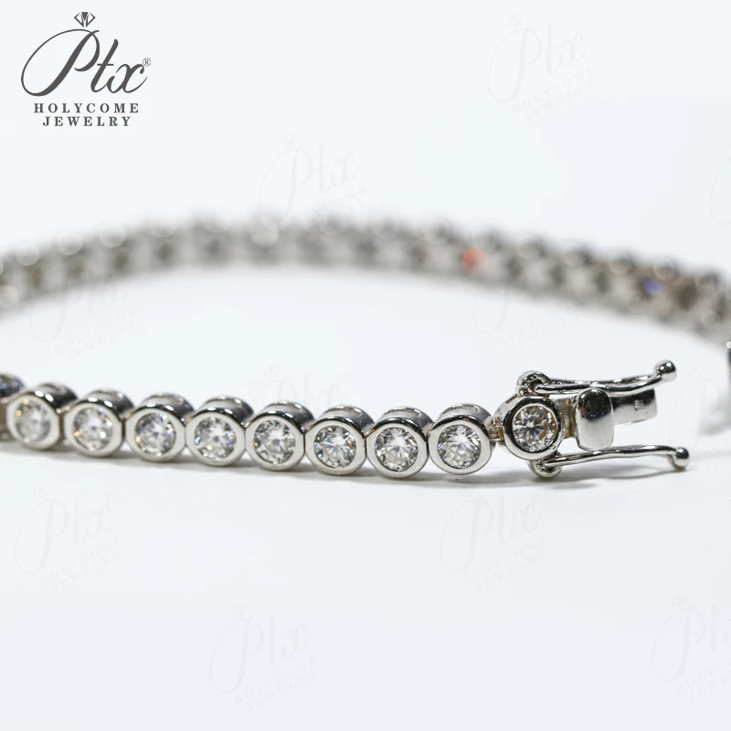 

4mm Bubble Bracelet Tennis Chain Moissanite Diamond 925 Sterling Silver Charms Birthday Party Gift Hip-hop Fashionable Versatile