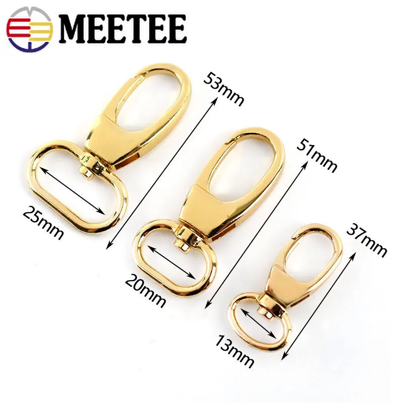 5/10/20Pcs Metal Swivel Lobster Clasp Carabiner 13/20/25mm Keychain Clip Trigger Snap Hook Belt Bag Strap Leather Accessories