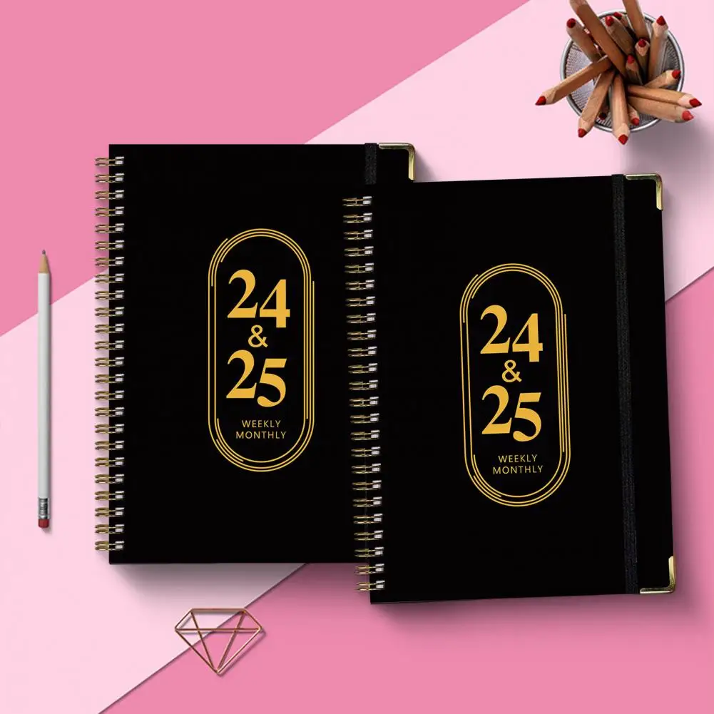 كتاب مخطط 6.2 × 8.5 مخطط أسبوعي شهري أكاديمي A5 مخطط بغلاف مقوى 2024-2025 ملف تخطيط أسبوعي شهري للطلاب