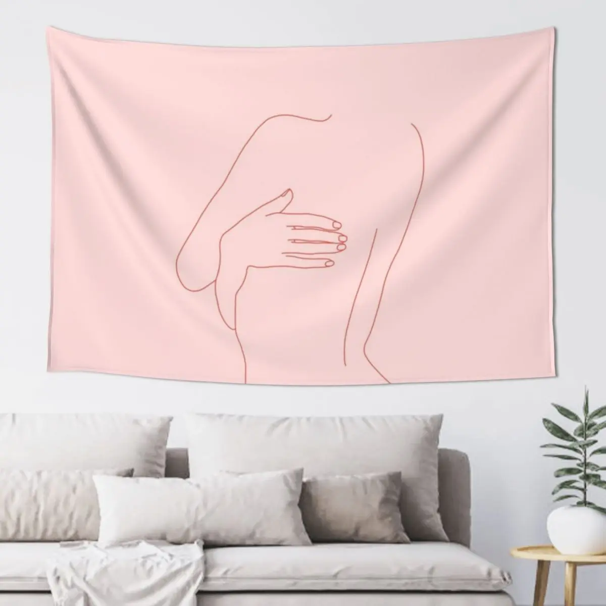 

Nude back illustration - Kat Pink Tapestry Decoration For Home Kawaii Room Decor Tapestry