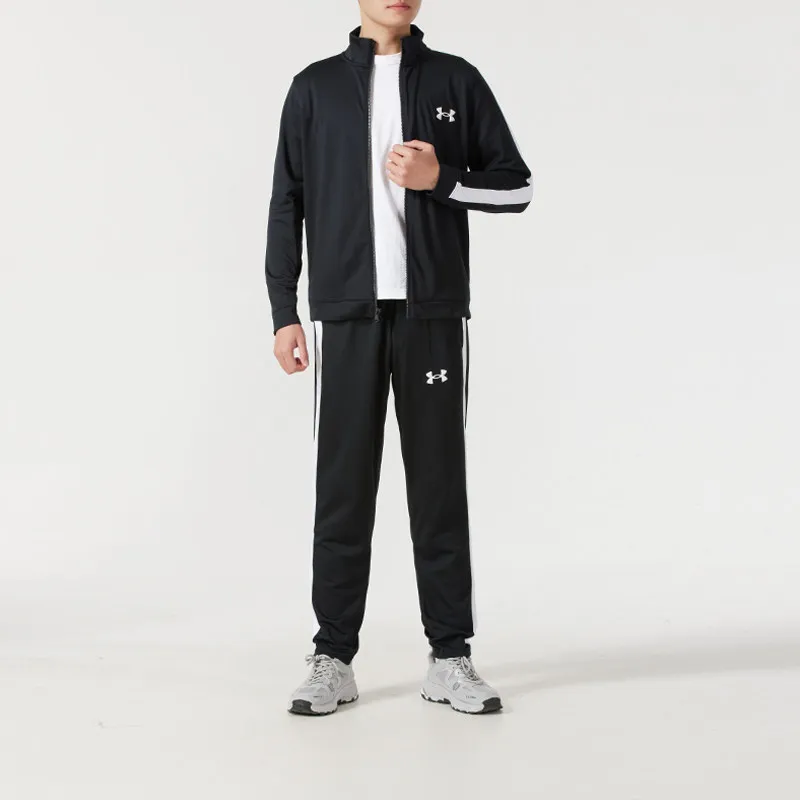 under-armour-authentic-knit-track-suit-1357139-001-mens-jacket-pants-set-soft-warm-athletic-sport-outfit-black