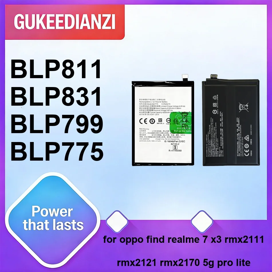 

BLP811 BLP775 BLP799 2250-4500mAh For Oppo Find For Realme 7 X3 RMX2111 RMX2121 RMX2170 5G Pro Lite Mobile Phone Battery
