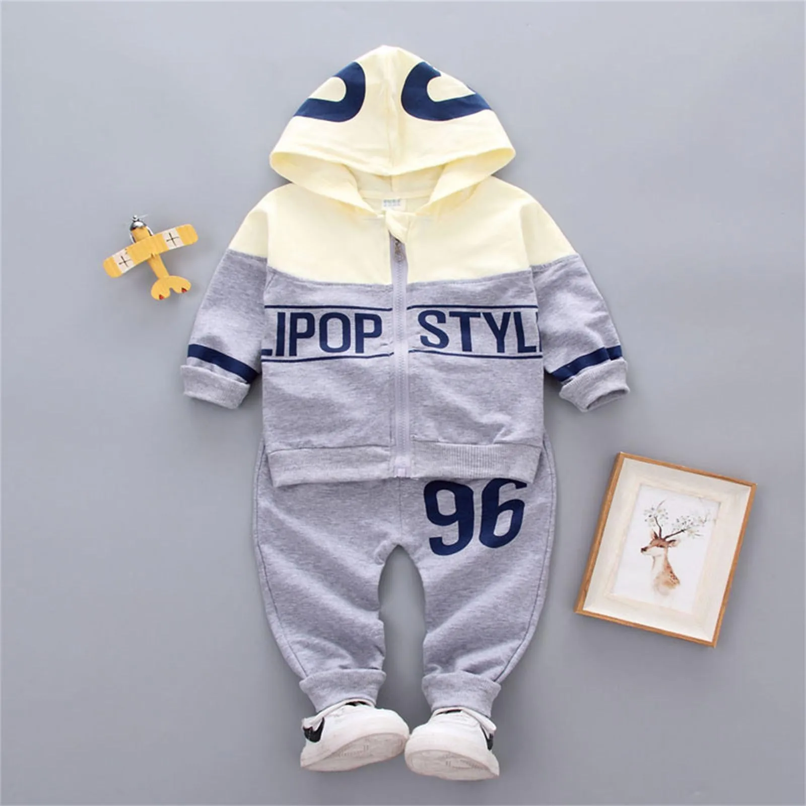 2024 Fall Winter Children Set Toddler Kids Boys Outfits Crew Neck Long Sleeve Suits Sweatshirts Pants 2Pcs Clothes Set 0-5 Year