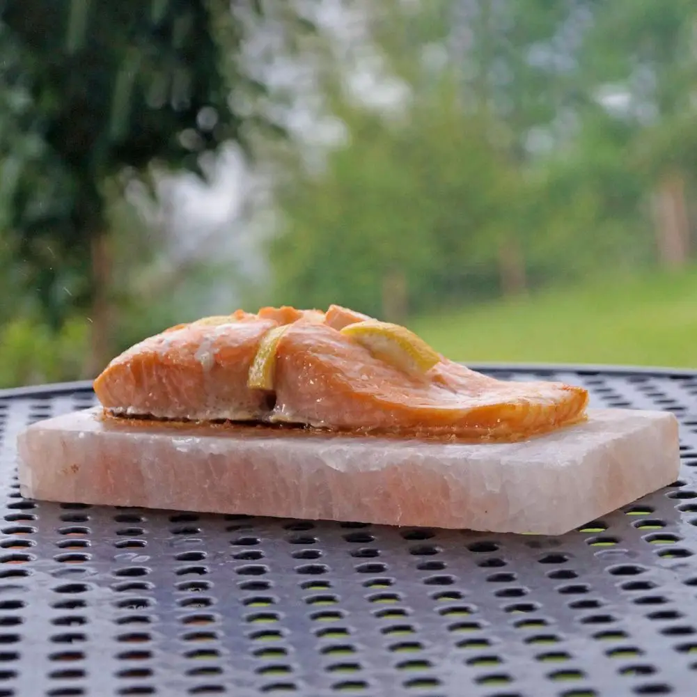 Estante de parrilla de piedra de sal multifuncional, resistente al calor, antiadherente, para barbacoa, fácil de carbón