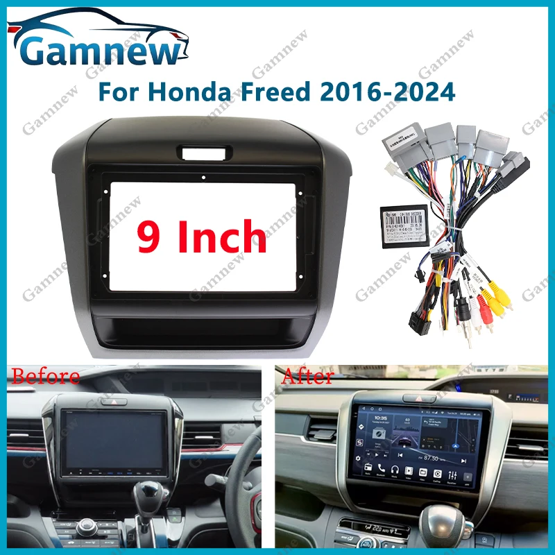 

9 Inch Car Frame Fascia Adapter For Honda Freed 2016-2024 Android Radio Dash Fitting Panel Kit