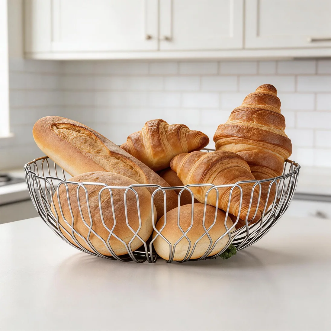 

Корзина для хлеба, фруктов и овощей из нержавеющей стали DSA, легкая, роскошная, с дренажными отверстиями, для дома, модный декор.